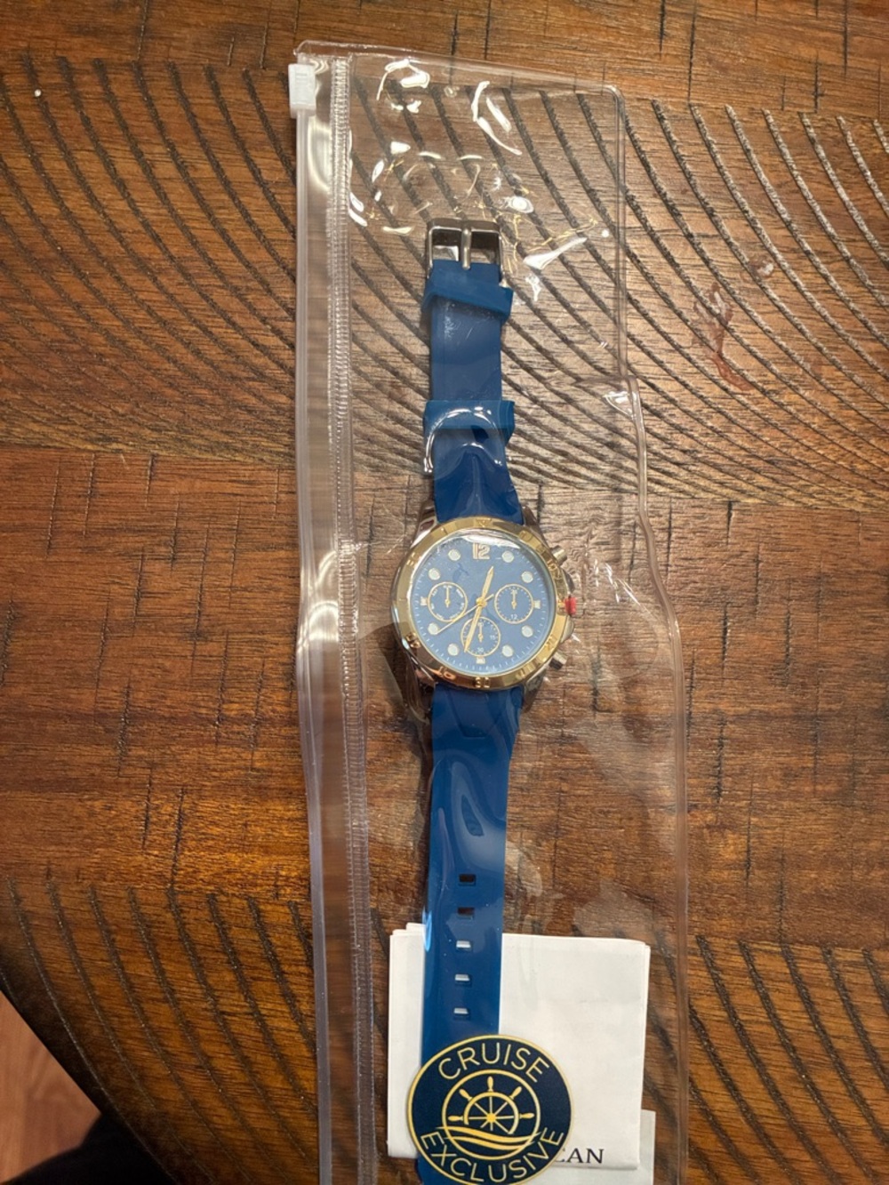 Cruise Exclusive Blue Silicone Women's Watch with Gold-Tone Case
